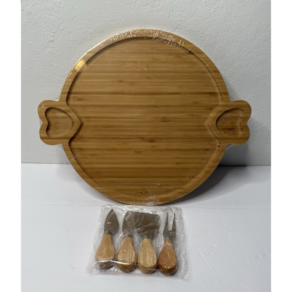 Charcuterie Board Knife Set Wooden Heart Cheese Server Set Party Hostess New‎